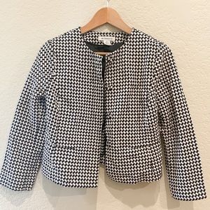 LIZ CLAIBORNE Cropped Houndstooth Jacket Blazer
